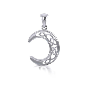 Celtic Crescent Moon Silver Pendant TP2963 - Jewelry